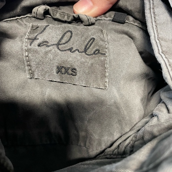 Aritzia talula trooper jacket faux leather sleeves gray womens xxs utility cargo - Picture 3 of 4